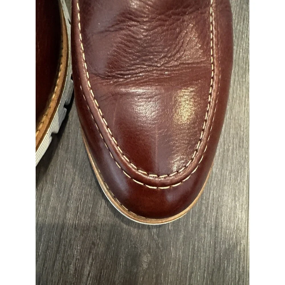 Johnston & Murphy Martell Penny Loafers 9.5 M Mahogany Brown Leather 27-3114